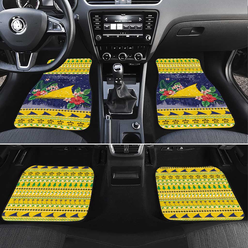 Tokelau Christmas Car Mats Tokelauan Badge Manuia Te Kilihimahi LT05 Set 4pcs Yellow - Polynesian Pride