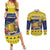 Tokelau Christmas Couples Matching Summer Maxi Dress and Long Sleeve Button Shirt Tokelauan Badge Manuia Te Kilihimahi