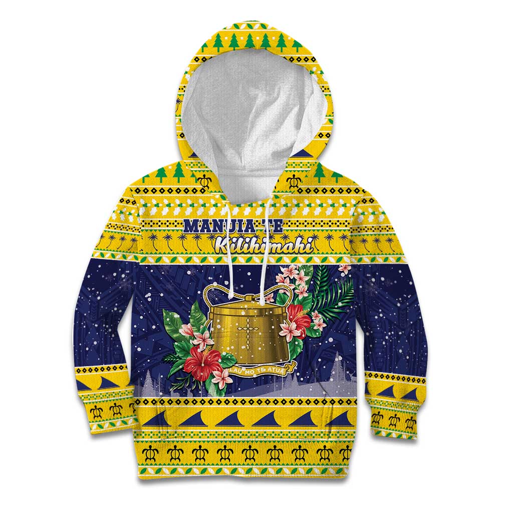 Tokelau Christmas Kid Hoodie Tokelauan Badge Manuia Te Kilihimahi LT05 Hoodie Yellow - Polynesian Pride