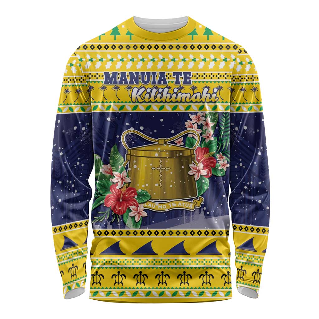 Tokelau Christmas Long Sleeve Shirt Tokelauan Badge Manuia Te Kilihimahi