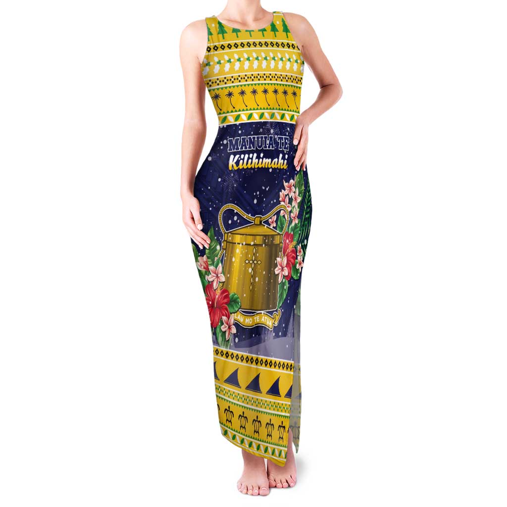 Tokelau Christmas Tank Maxi Dress Tokelauan Badge Manuia Te Kilihimahi