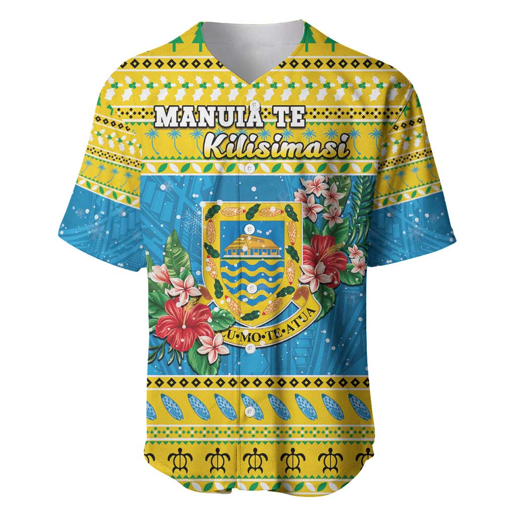 Tuvalu Christmas Baseball Jersey Coat Of Arms Manuia Te Kilisimasi LT05 Yellow - Polynesian Pride