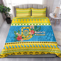 Tuvalu Christmas Bedding Set Coat Of Arms Manuia Te Kilisimasi LT05 - Polynesian Pride