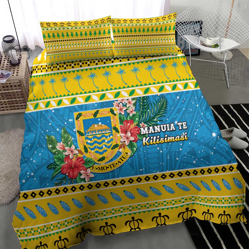 Tuvalu Christmas Bedding Set Coat Of Arms Manuia Te Kilisimasi LT05 - Polynesian Pride