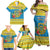 Tuvalu Christmas Family Matching Off Shoulder Maxi Dress and Hawaiian Shirt Coat Of Arms Manuia Te Kilisimasi