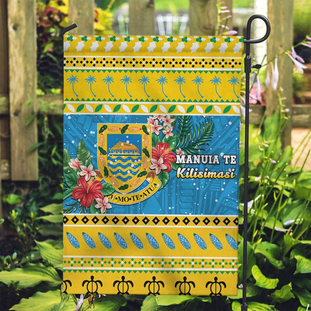 Tuvalu Christmas Garden Flag Coat Of Arms Manuia Te Kilisimasi LT05 Garden Flag Yellow - Polynesian Pride