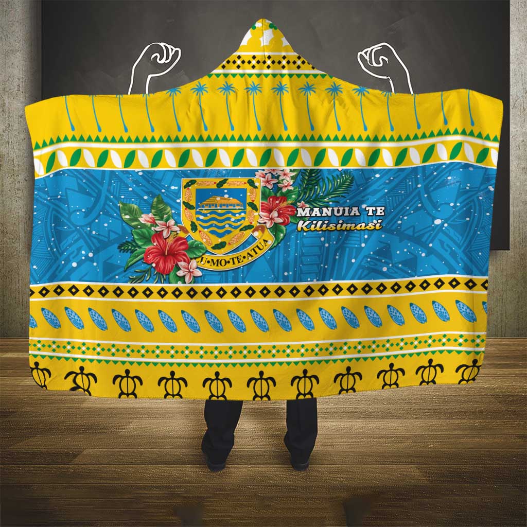 Tuvalu Christmas Hooded Blanket Coat Of Arms Manuia Te Kilisimasi LT05 - Polynesian Pride
