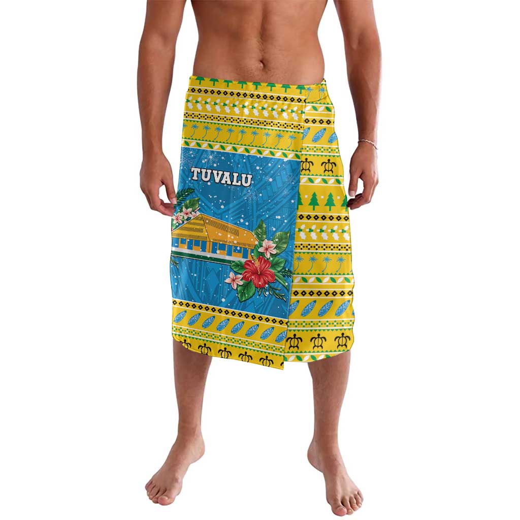 Tuvalu Christmas Lavalava Coat Of Arms Manuia Te Kilisimasi LT05 Yellow - Polynesian Pride