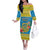 Tuvalu Christmas Off The Shoulder Long Sleeve Dress Coat Of Arms Manuia Te Kilisimasi