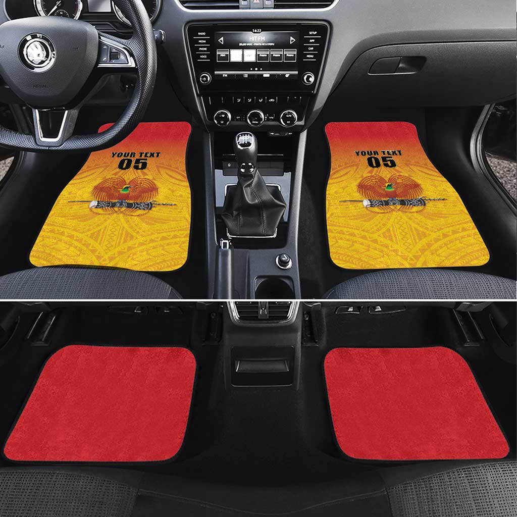 Papua New Guinea Rugby Car Mats Go Orchids Pacific Champions LT05 Set 4pcs Yellow - Polynesian Pride