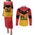 Papua New Guinea Rugby Custom Couples Matching Puletasi and Long Sleeve Button Shirt Go Orchids Pacific Champions