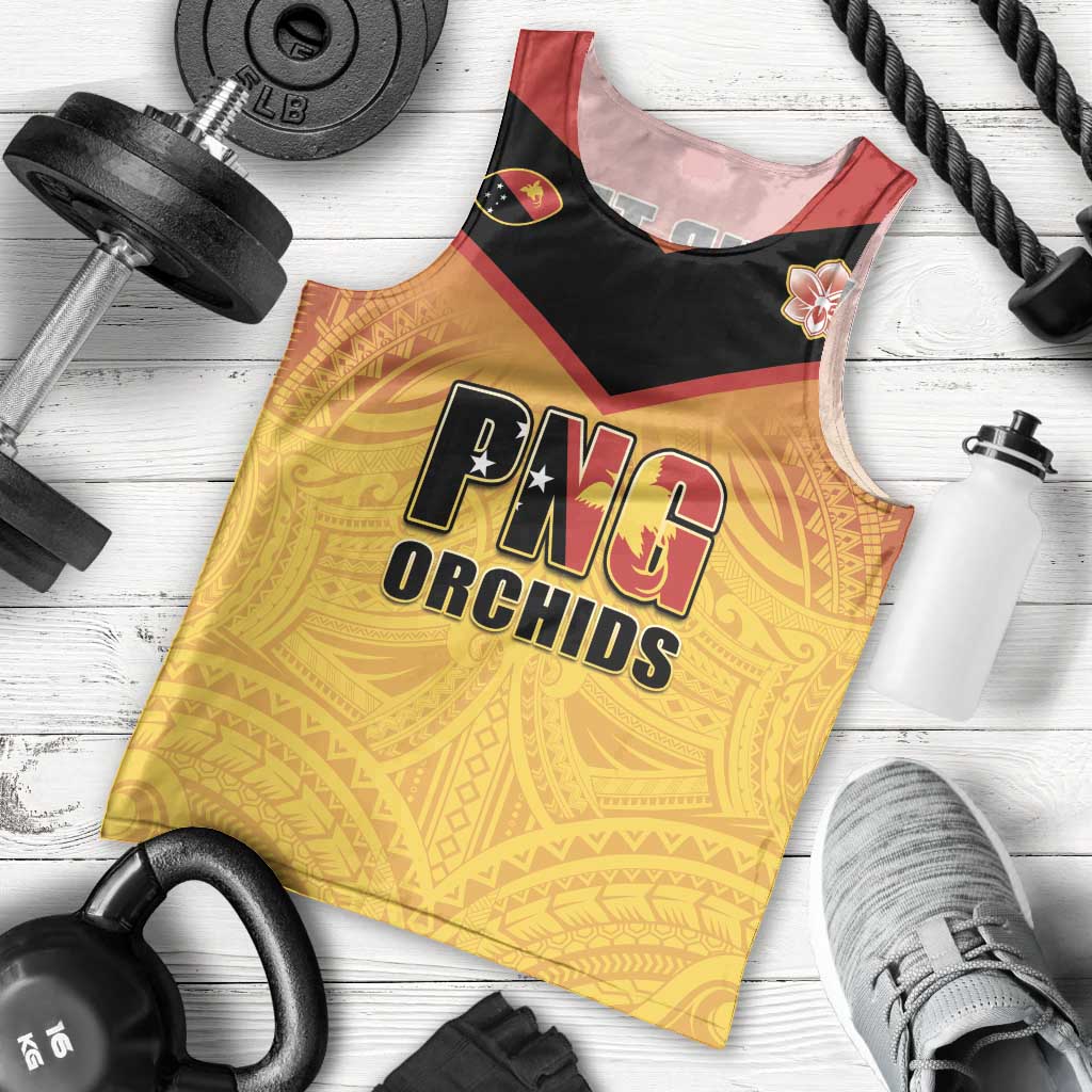 Papua New Guinea Rugby Custom Men Tank Top Go Orchids Pacific Champions LT05 - Polynesian Pride