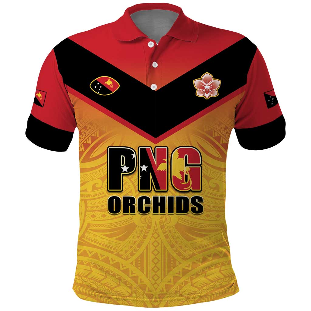 Papua New Guinea Rugby Custom Polo Shirt Go Orchids Pacific Champions LT05 Yellow - Polynesian Pride