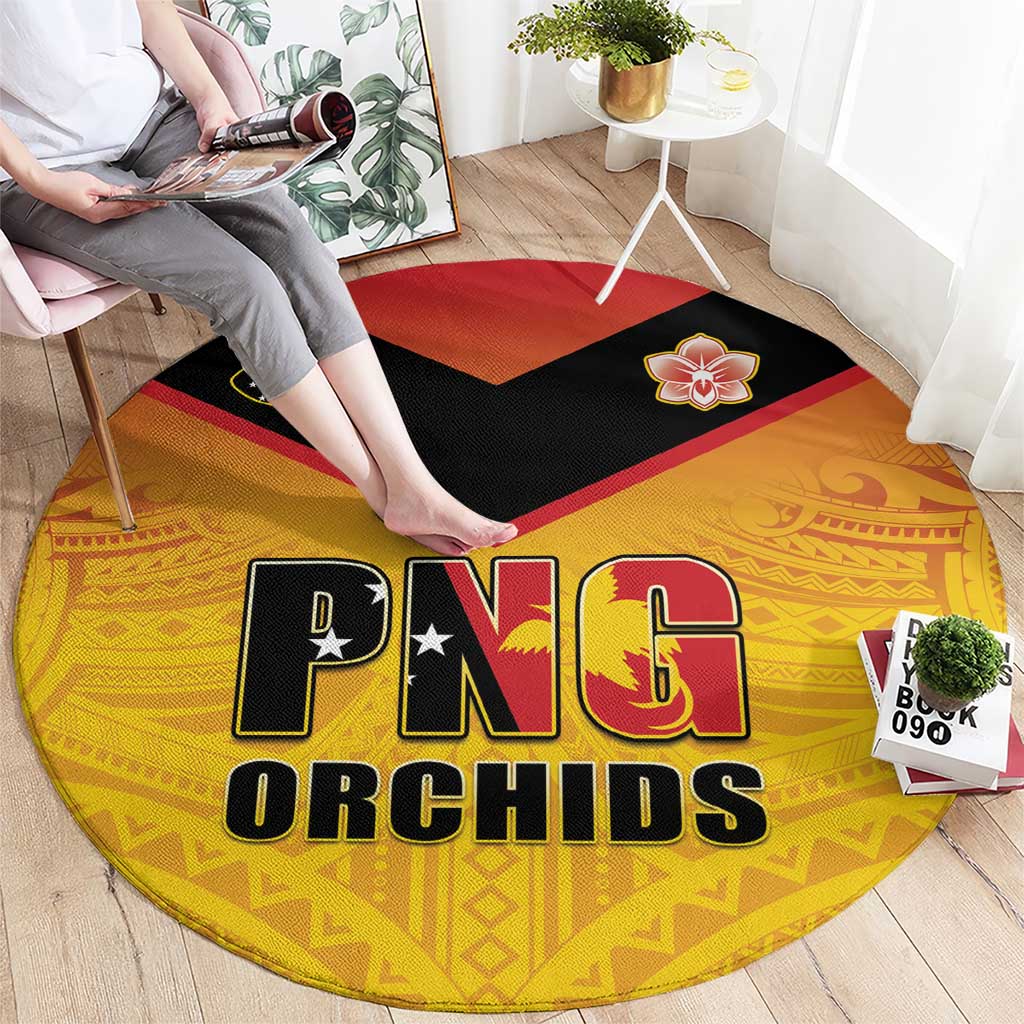 Papua New Guinea Rugby Round Carpet Go Orchids Pacific Champions LT05 - Polynesian Pride