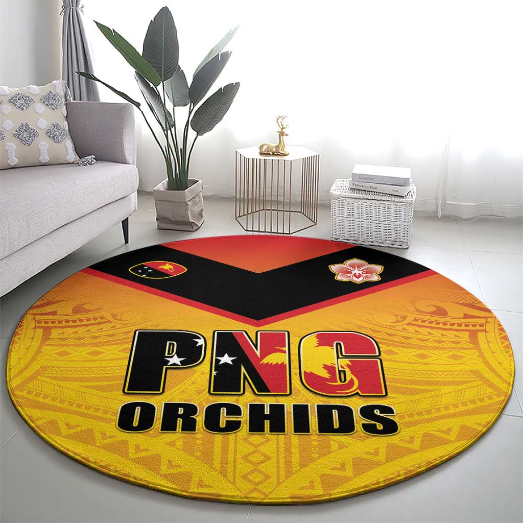 Papua New Guinea Rugby Round Carpet Go Orchids Pacific Champions LT05 - Polynesian Pride