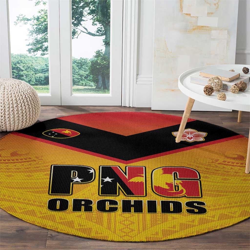 Papua New Guinea Rugby Round Carpet Go Orchids Pacific Champions LT05 - Polynesian Pride
