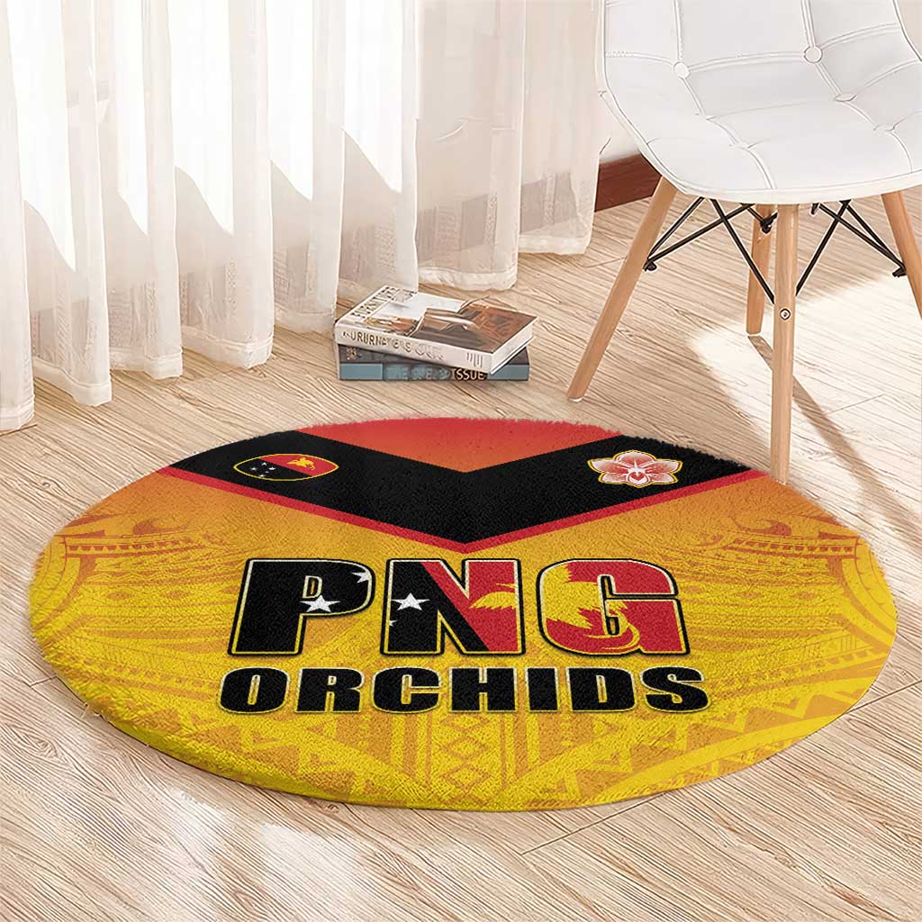 Papua New Guinea Rugby Round Carpet Go Orchids Pacific Champions LT05 - Polynesian Pride