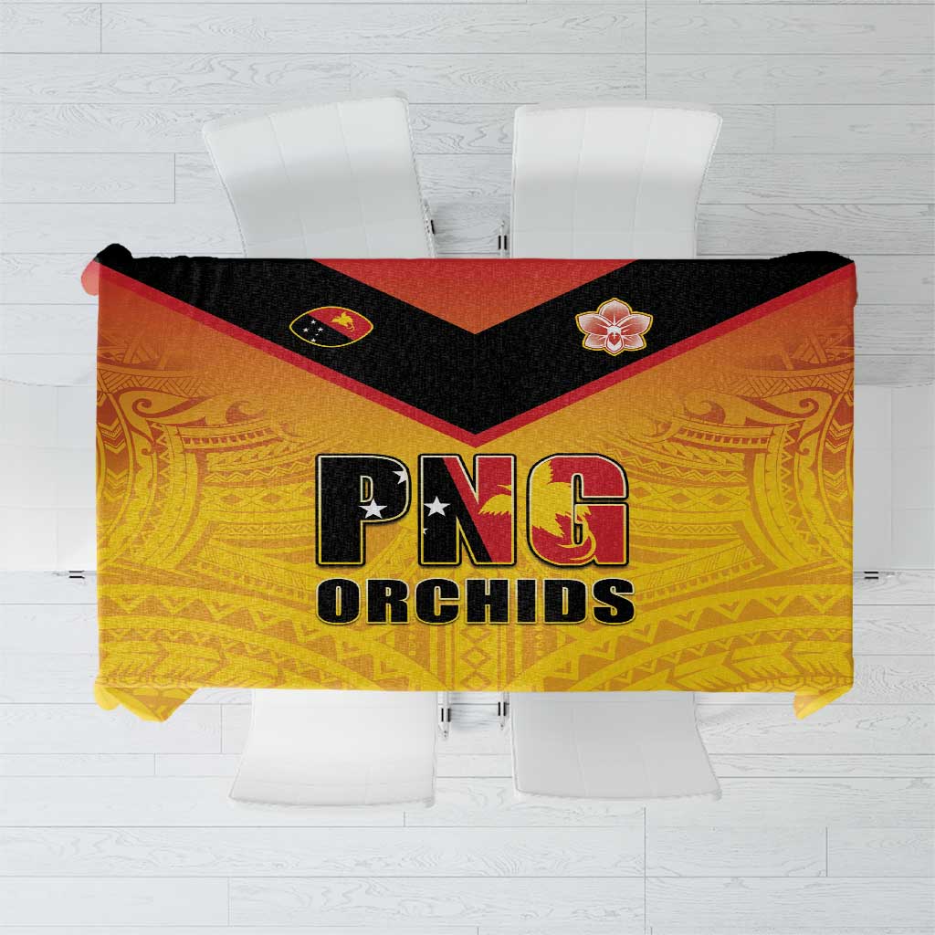 Papua New Guinea Rugby Tablecloth Go Orchids Pacific Champions LT05 Yellow - Polynesian Pride