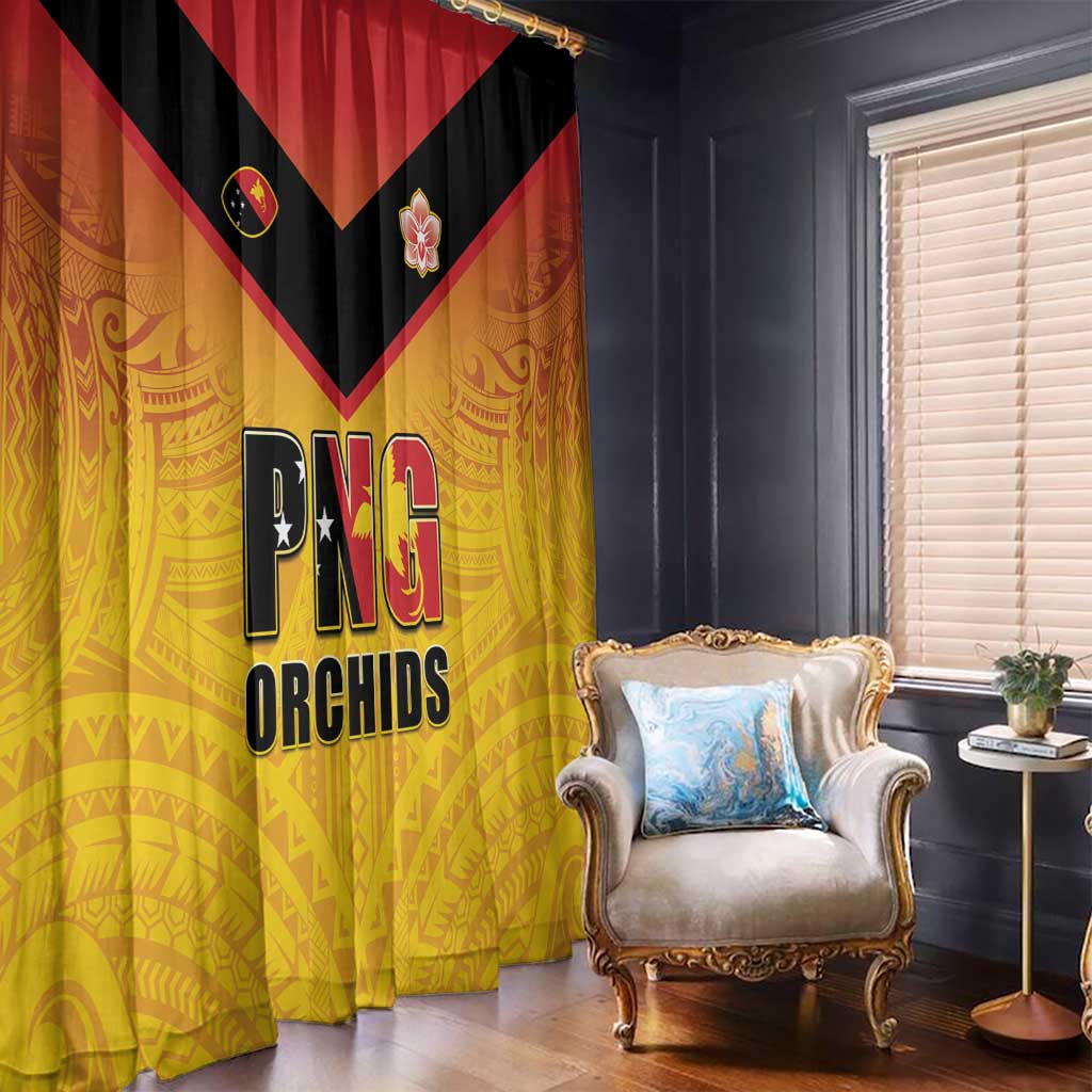 Papua New Guinea Rugby Window Curtain Go Orchids Pacific Champions LT05 - Polynesian Pride