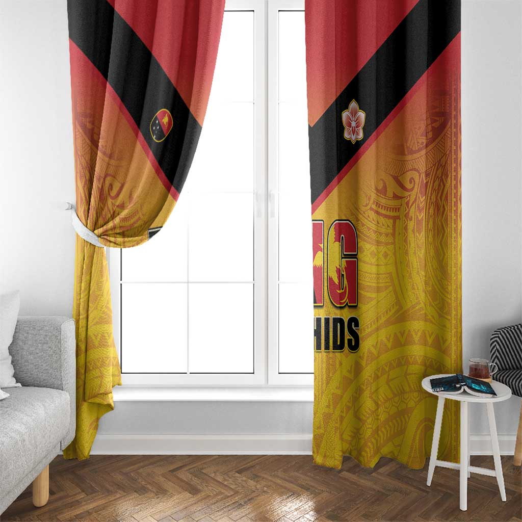 Papua New Guinea Rugby Window Curtain Go Orchids Pacific Champions LT05 - Polynesian Pride