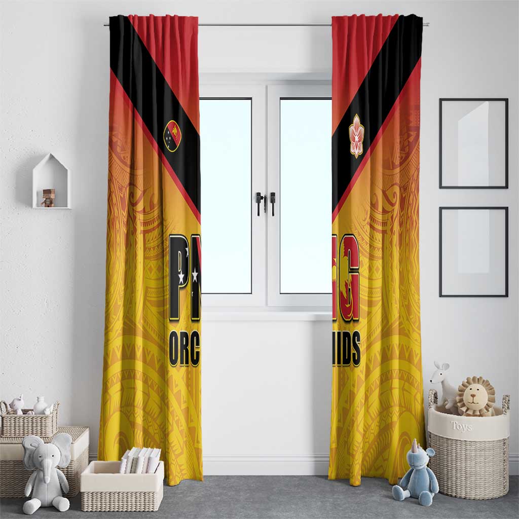 Papua New Guinea Rugby Window Curtain Go Orchids Pacific Champions LT05 - Polynesian Pride