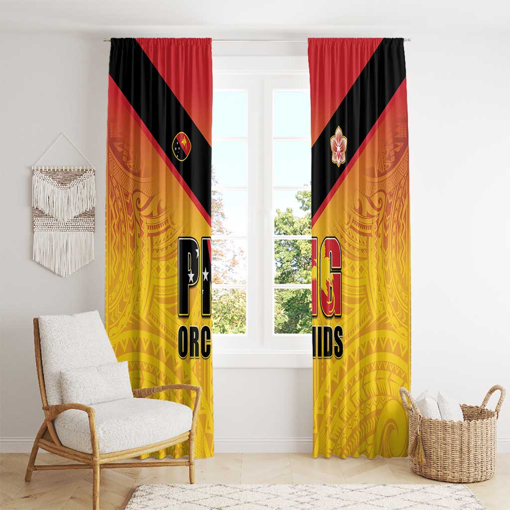 Papua New Guinea Rugby Window Curtain Go Orchids Pacific Champions LT05 - Polynesian Pride