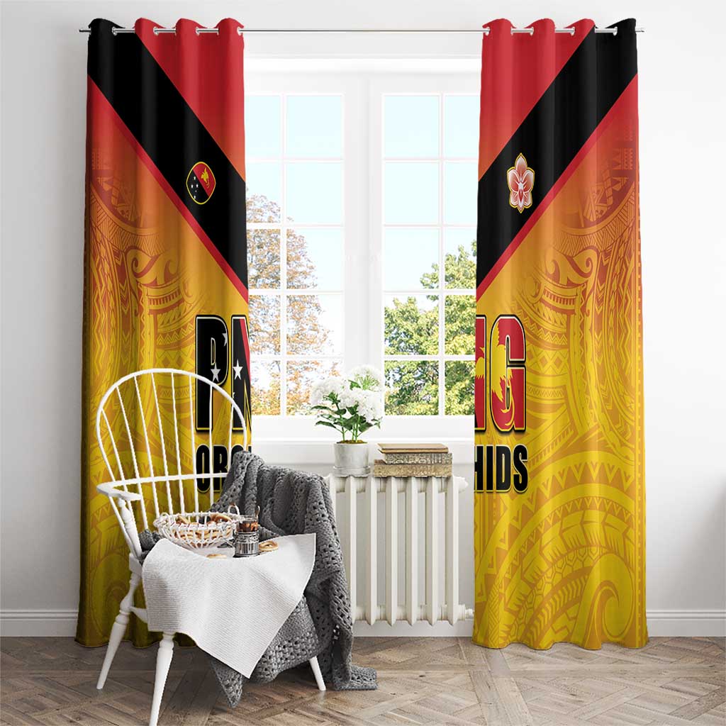 Papua New Guinea Rugby Window Curtain Go Orchids Pacific Champions LT05 - Polynesian Pride