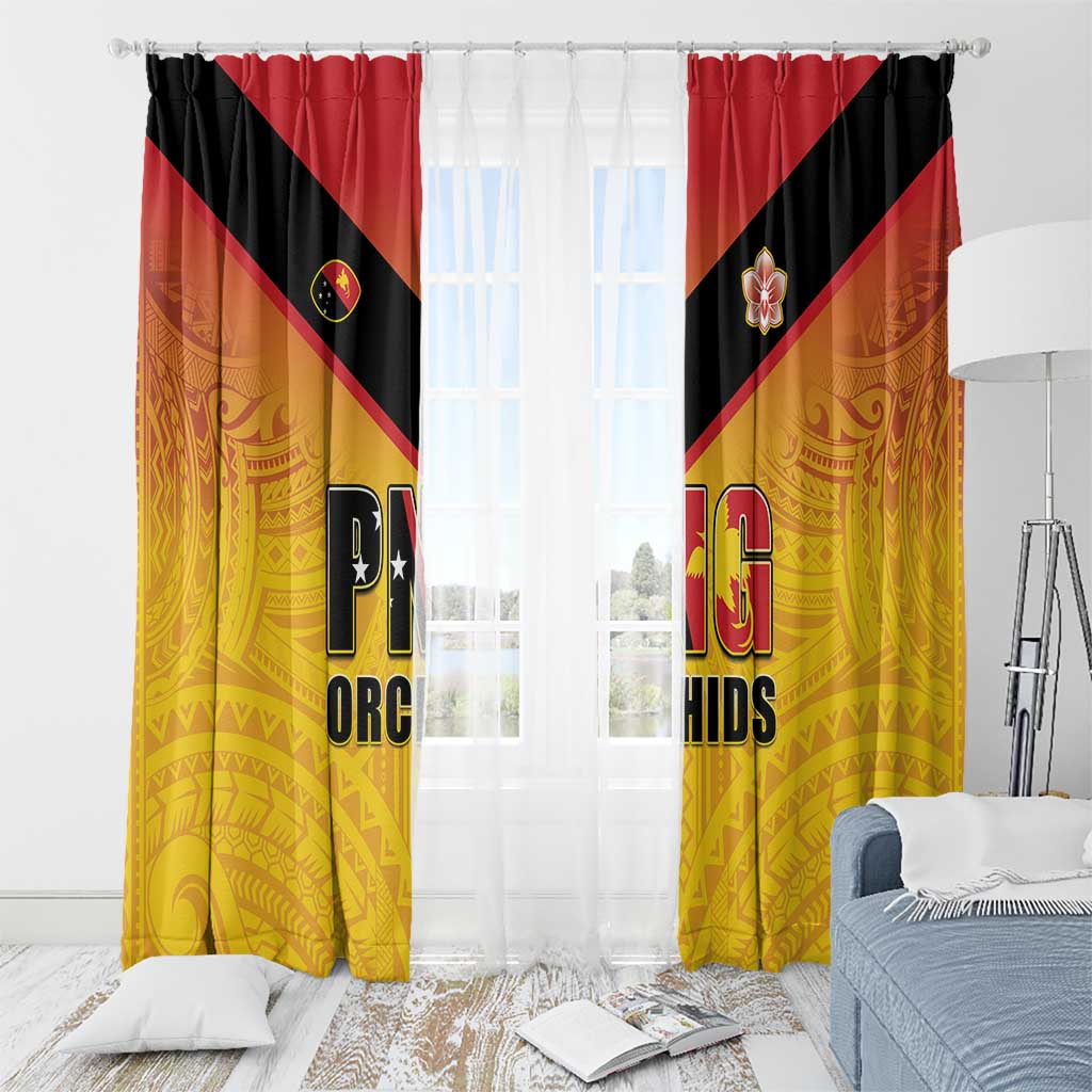 Papua New Guinea Rugby Window Curtain Go Orchids Pacific Champions LT05 - Polynesian Pride