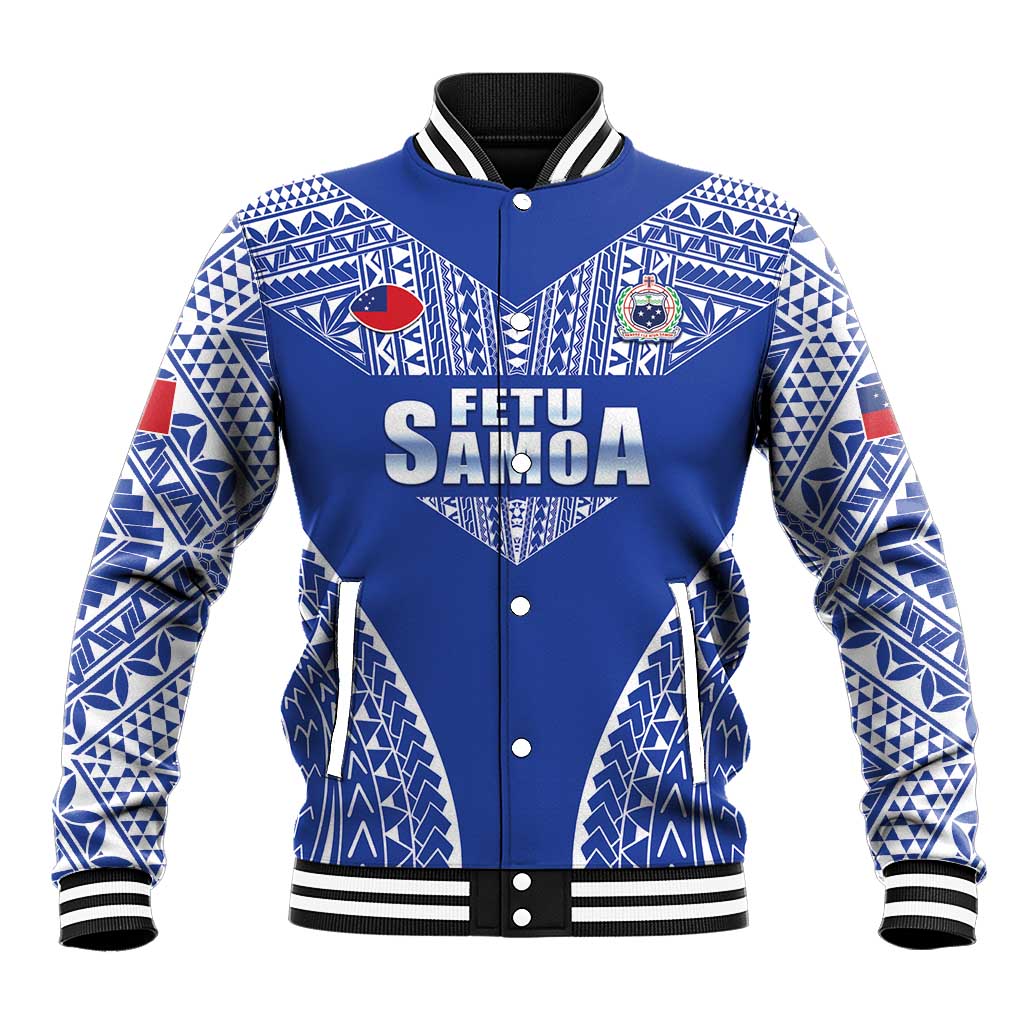 Fetu Samoa Rugby Custom Baseball Jacket Go Champions LT05 Unisex Blue - Polynesian Pride