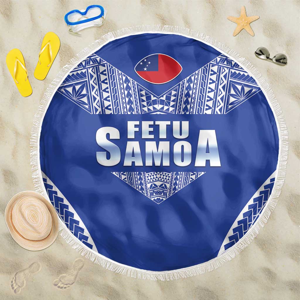 Fetu Samoa Rugby Beach Blanket Go Champions LT05 One Size 150cm Blue - Polynesian Pride