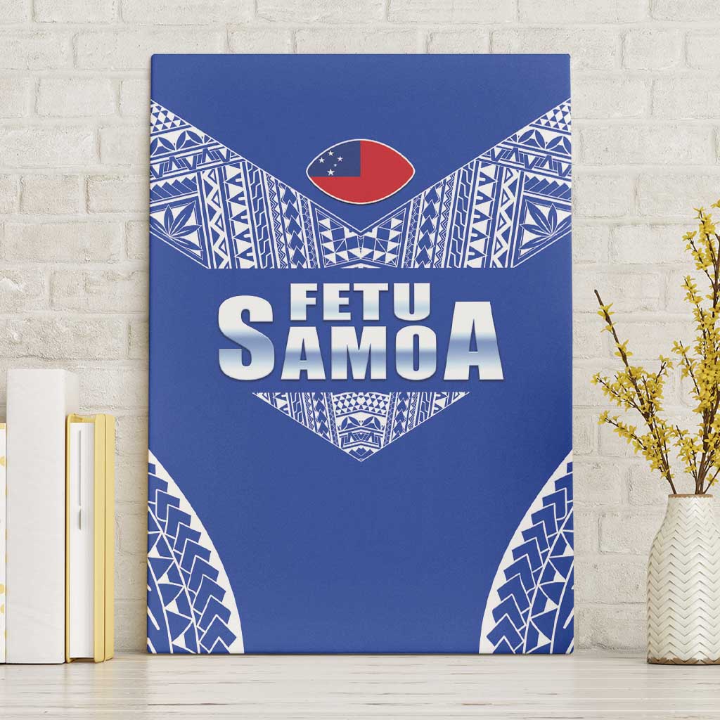 Fetu Samoa Rugby Canvas Wall Art Go Champions LT05 Without Frame Blue - Polynesian Pride