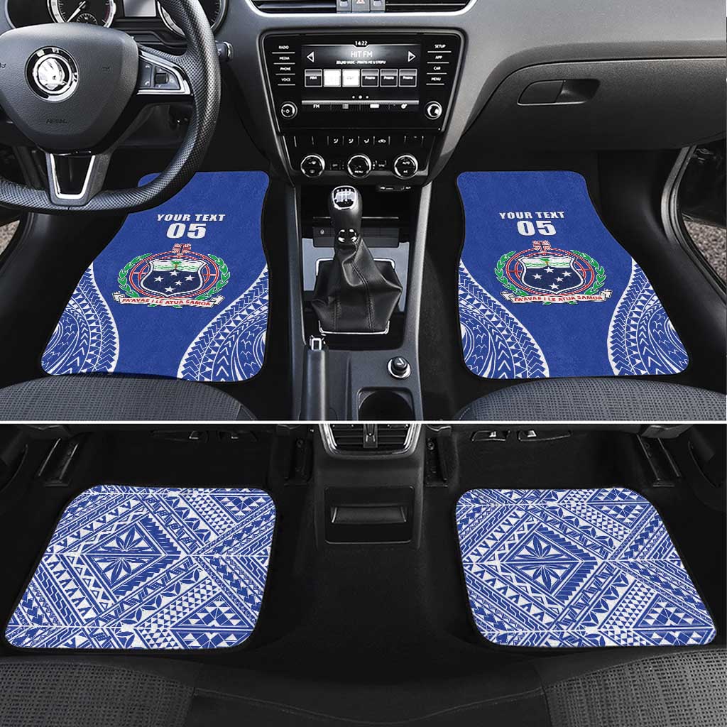 Fetu Samoa Rugby Car Mats Go Champions LT05 Set 4pcs Blue - Polynesian Pride