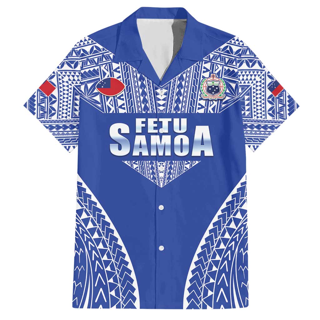 Fetu Samoa Rugby Custom Hawaiian Shirt Go Champions LT05 Blue - Polynesian Pride