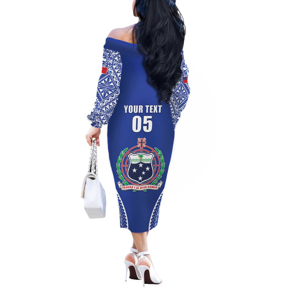 Fetu Samoa Rugby Custom Off The Shoulder Long Sleeve Dress Go Champions LT05 - Polynesian Pride
