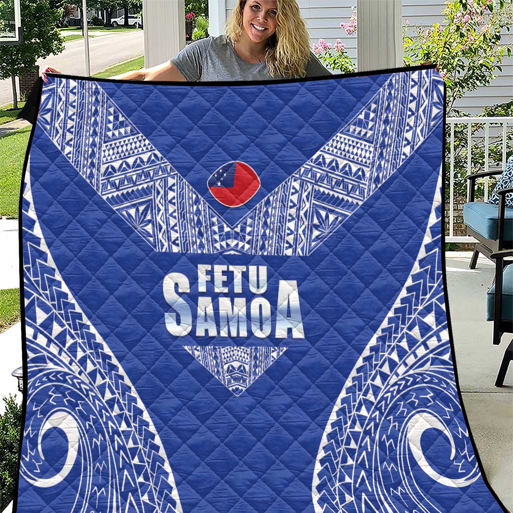 Fetu Samoa Rugby Quilt Go Champions LT05 Blue - Polynesian Pride