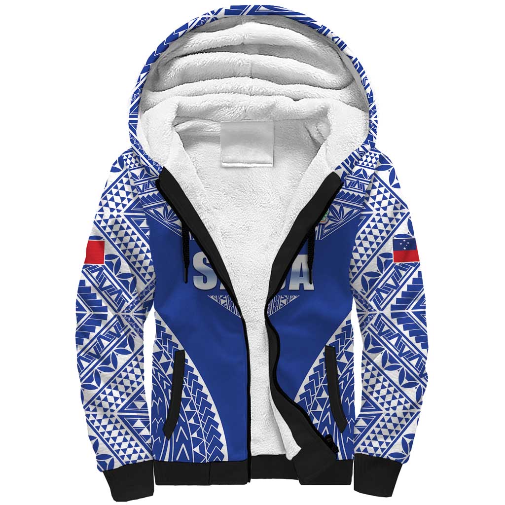 Fetu Samoa Rugby Custom Sherpa Hoodie Go Champions LT05 Unisex Blue - Polynesian Pride