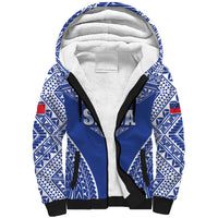 Fetu Samoa Rugby Custom Sherpa Hoodie Go Champions LT05 Unisex Blue - Polynesian Pride