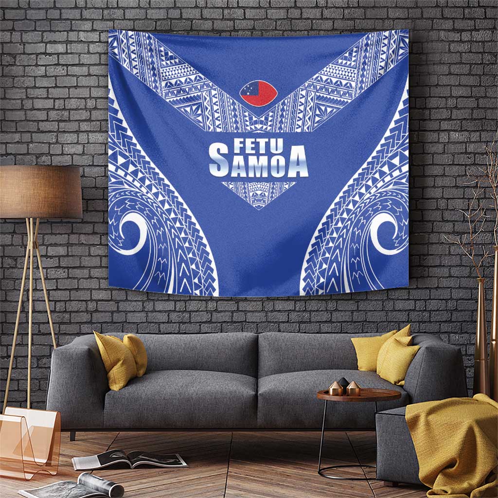 Fetu Samoa Rugby Tapestry Go Champions LT05 Blue - Polynesian Pride
