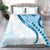 Blue Polynesian Tribal Turtle Floral Pattern Bedding Set