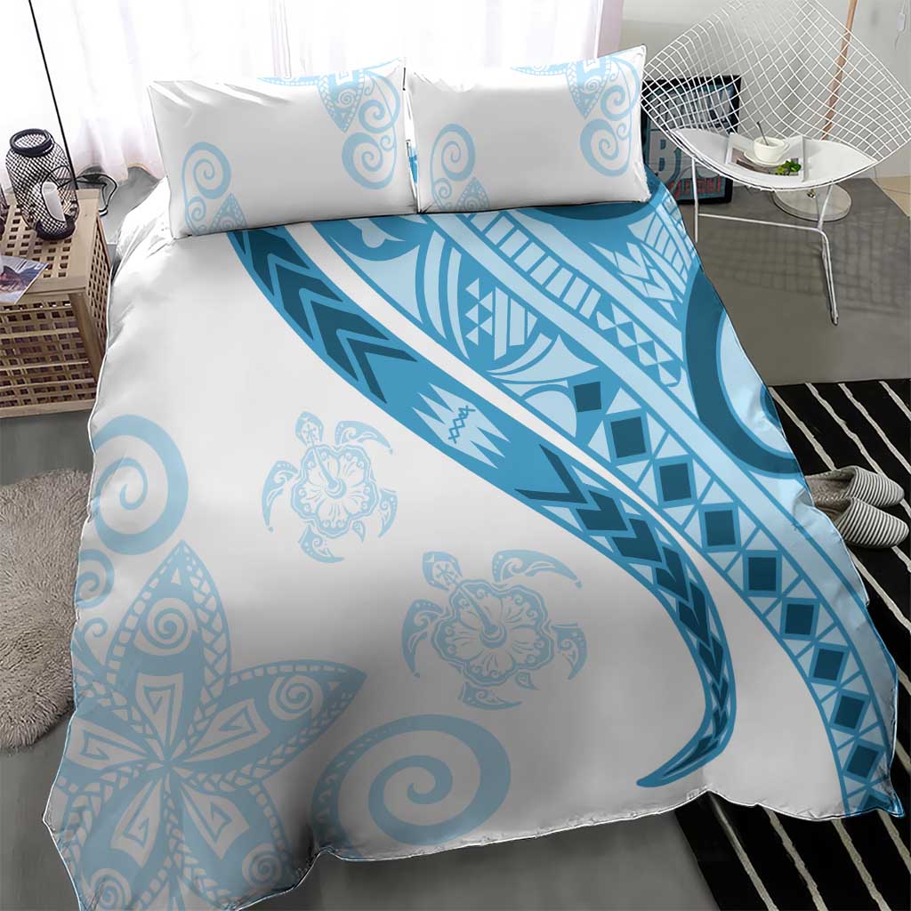 Blue Polynesian Tribal Turtle Floral Pattern Bedding Set LT05 - Polynesian Pride