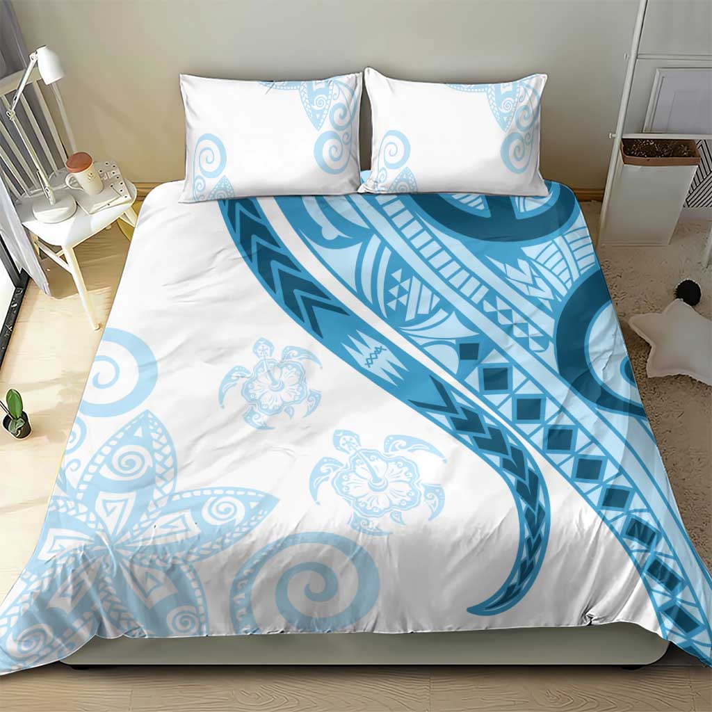 Blue Polynesian Tribal Turtle Floral Pattern Bedding Set LT05 - Polynesian Pride
