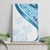 Blue Polynesian Tribal Turtle Floral Pattern Canvas Wall Art