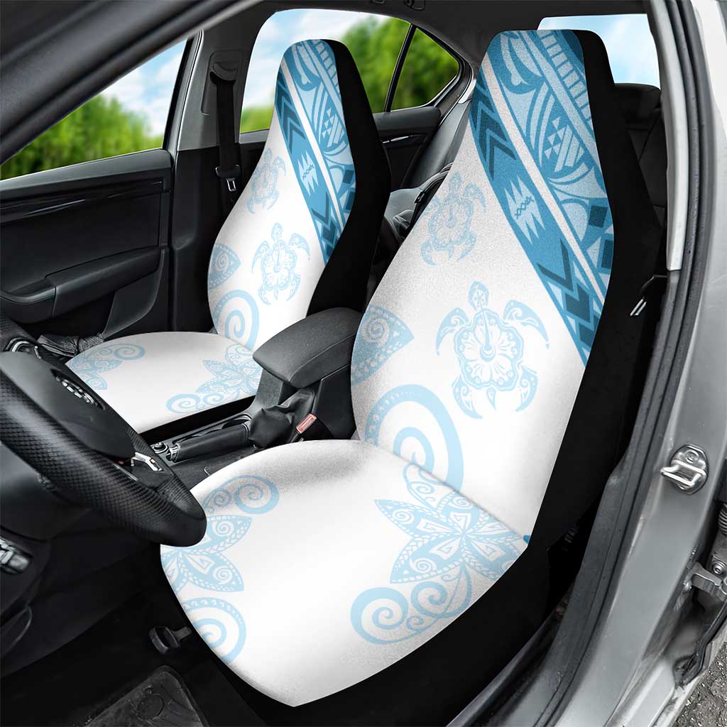 Blue Polynesian Tribal Turtle Floral Pattern Car Seat Cover LT05 - Polynesian Pride