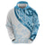 Blue Polynesian Tribal Turtle Floral Pattern Hoodie