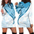 Blue Polynesian Tribal Turtle Floral Pattern Hoodie Dress