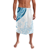 Blue Polynesian Tribal Turtle Floral Pattern Lavalava LT05 Blue - Polynesian Pride