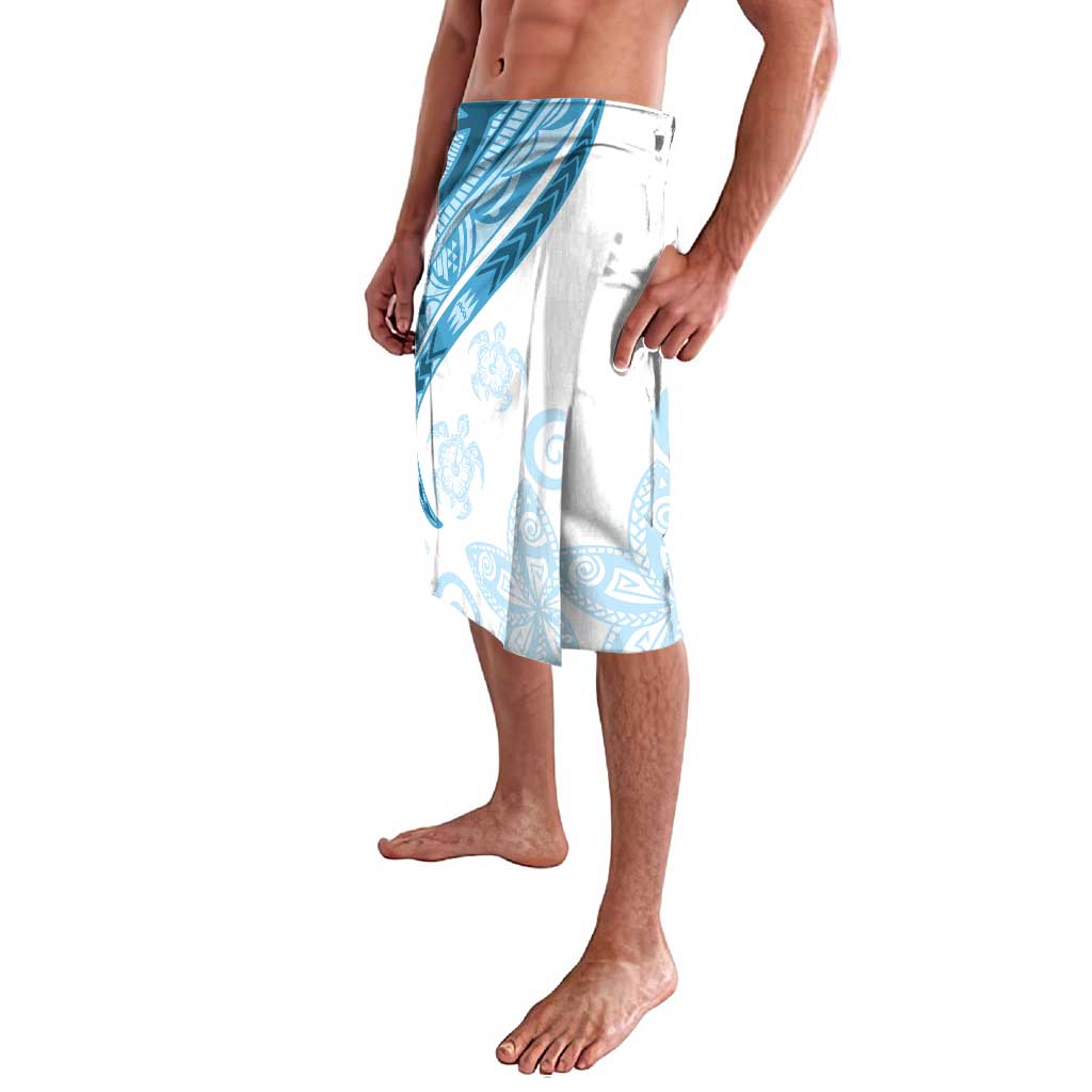 Blue Polynesian Tribal Turtle Floral Pattern Lavalava LT05 - Polynesian Pride