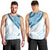 Blue Polynesian Tribal Turtle Floral Pattern Men Tank Top