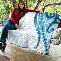 Blue Polynesian Tribal Turtle Floral Pattern Quilt LT05 - Polynesian Pride