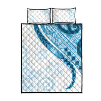 Blue Polynesian Tribal Turtle Floral Pattern Quilt Bed Set LT05 - Polynesian Pride